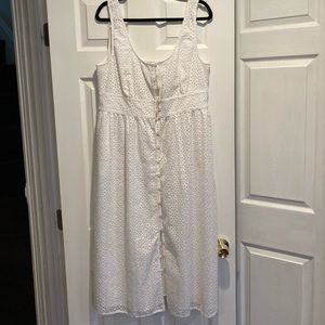 NWT J.Crew white eyelet midi dress